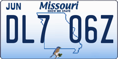 MO license plate DL7O6Z