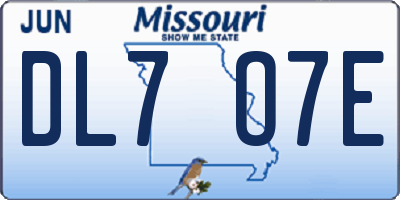 MO license plate DL7O7E