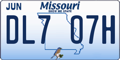 MO license plate DL7O7H