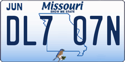 MO license plate DL7O7N