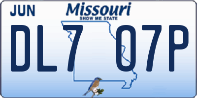 MO license plate DL7O7P