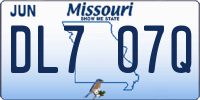 MO license plate DL7O7Q