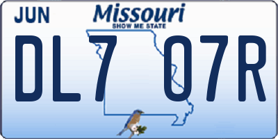 MO license plate DL7O7R