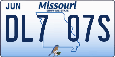 MO license plate DL7O7S