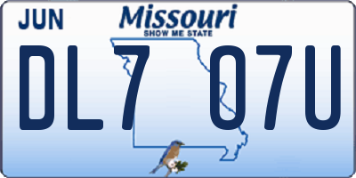 MO license plate DL7O7U