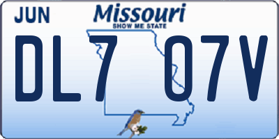 MO license plate DL7O7V