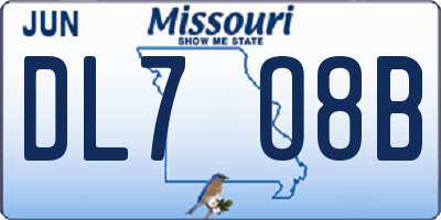 MO license plate DL7O8B