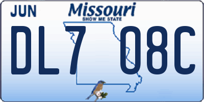 MO license plate DL7O8C