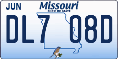 MO license plate DL7O8D