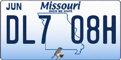 MO license plate DL7O8H