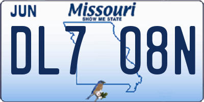 MO license plate DL7O8N
