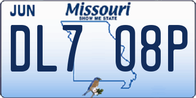 MO license plate DL7O8P