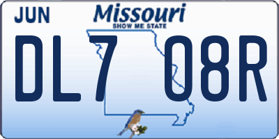 MO license plate DL7O8R