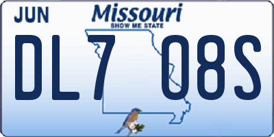 MO license plate DL7O8S