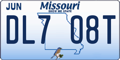 MO license plate DL7O8T