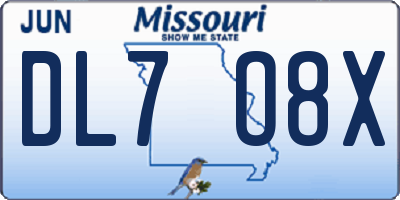 MO license plate DL7O8X