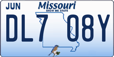 MO license plate DL7O8Y