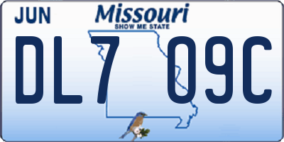 MO license plate DL7O9C