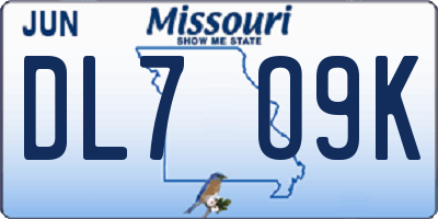 MO license plate DL7O9K