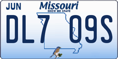 MO license plate DL7O9S