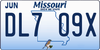 MO license plate DL7O9X