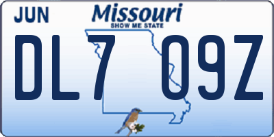 MO license plate DL7O9Z