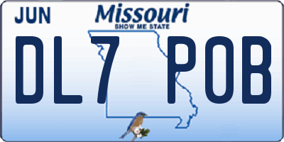 MO license plate DL7P0B