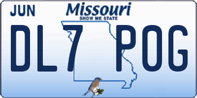 MO license plate DL7P0G
