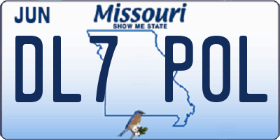 MO license plate DL7P0L