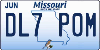 MO license plate DL7P0M