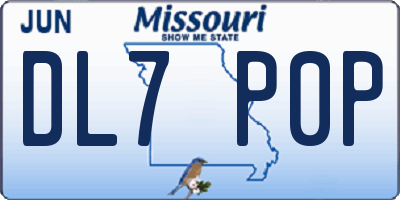 MO license plate DL7P0P