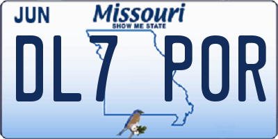 MO license plate DL7P0R
