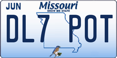 MO license plate DL7P0T