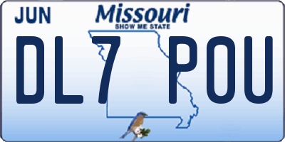 MO license plate DL7P0U