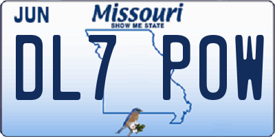 MO license plate DL7P0W