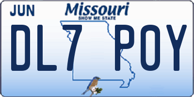 MO license plate DL7P0Y