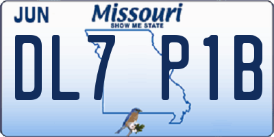 MO license plate DL7P1B