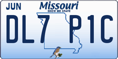 MO license plate DL7P1C