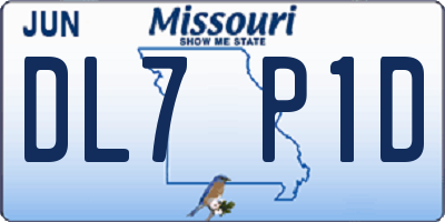 MO license plate DL7P1D