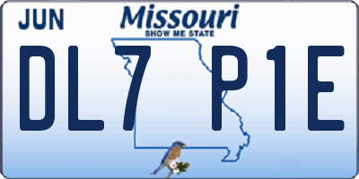 MO license plate DL7P1E