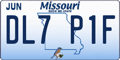 MO license plate DL7P1F