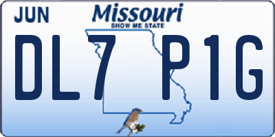 MO license plate DL7P1G