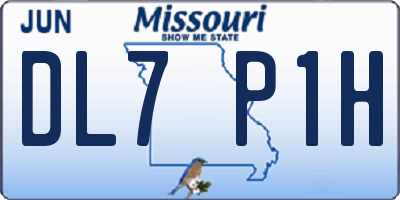 MO license plate DL7P1H