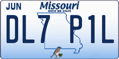 MO license plate DL7P1L