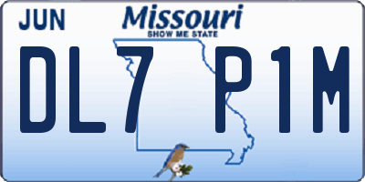 MO license plate DL7P1M