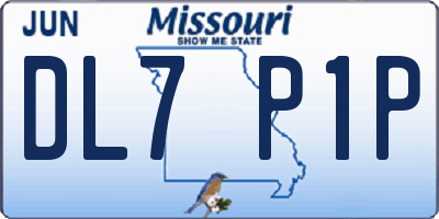 MO license plate DL7P1P