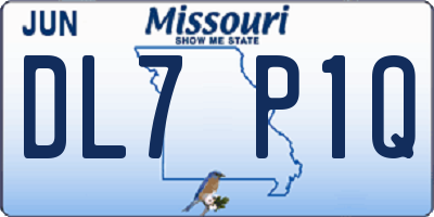 MO license plate DL7P1Q