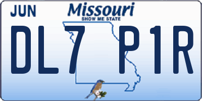 MO license plate DL7P1R