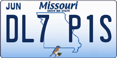 MO license plate DL7P1S