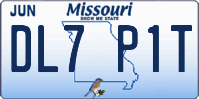 MO license plate DL7P1T
